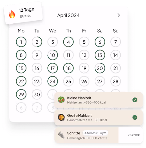 WPF Community streak calendar marking completed days